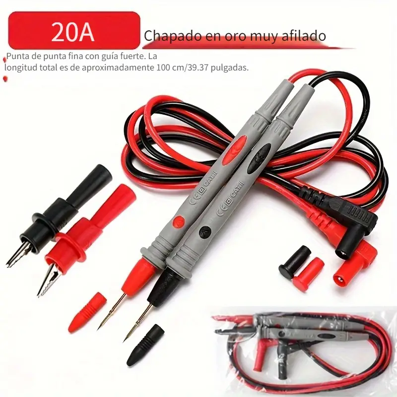 Sonda cable de prueba multimetro digital 1000v 1 M Multicolor 20 A