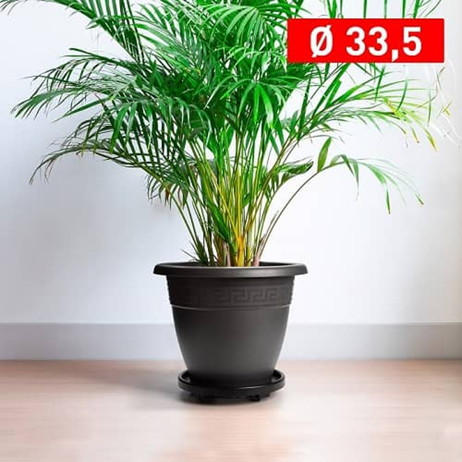 Soporte de maceta con ruedas 34 cm Negro