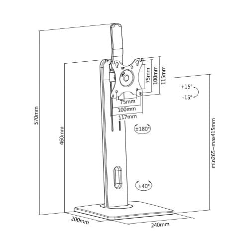 Soporte de mesa con regulacion de pantallas 17 a 32 pulgadas  Negro