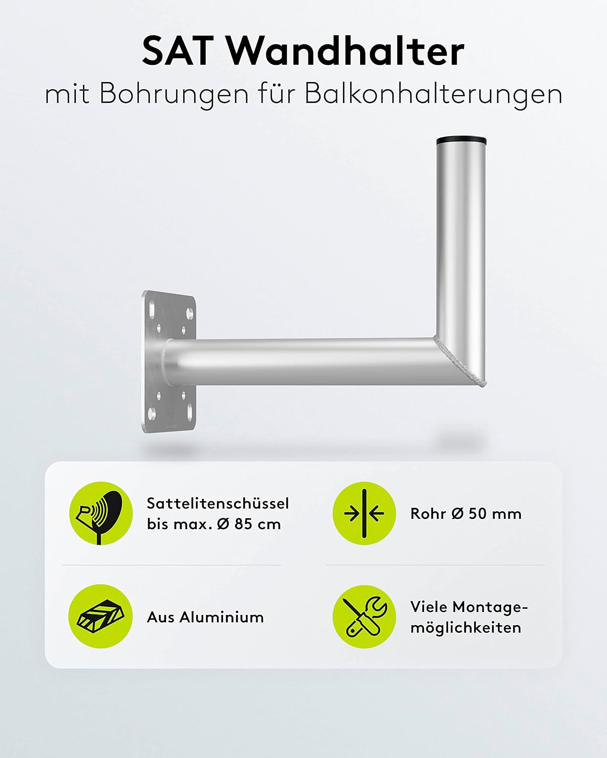 Soporte de pared para antena parabólica de hasta 85 cm