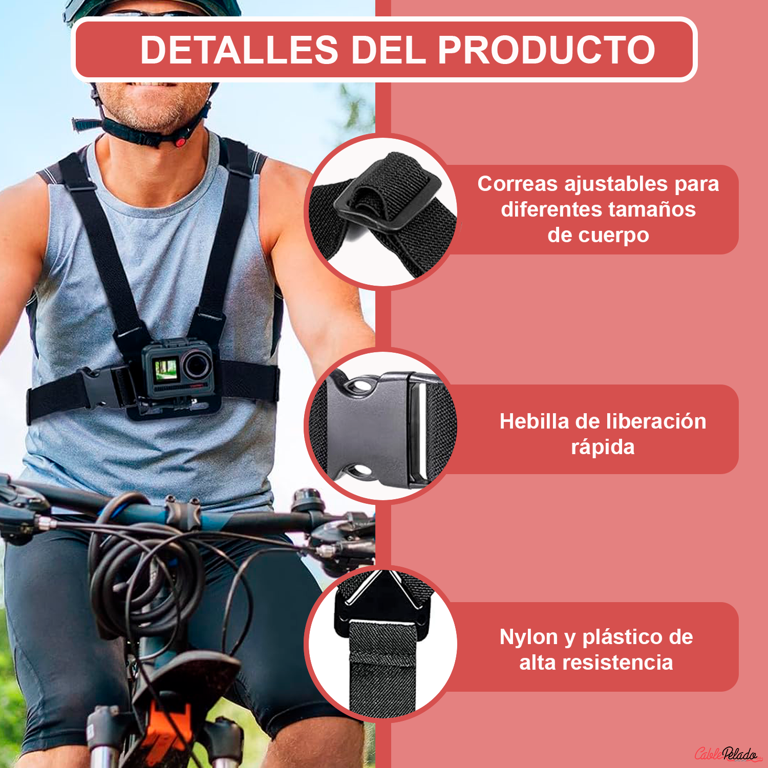 Soporte De Pecho Ajustable Para Smartphone  Negro