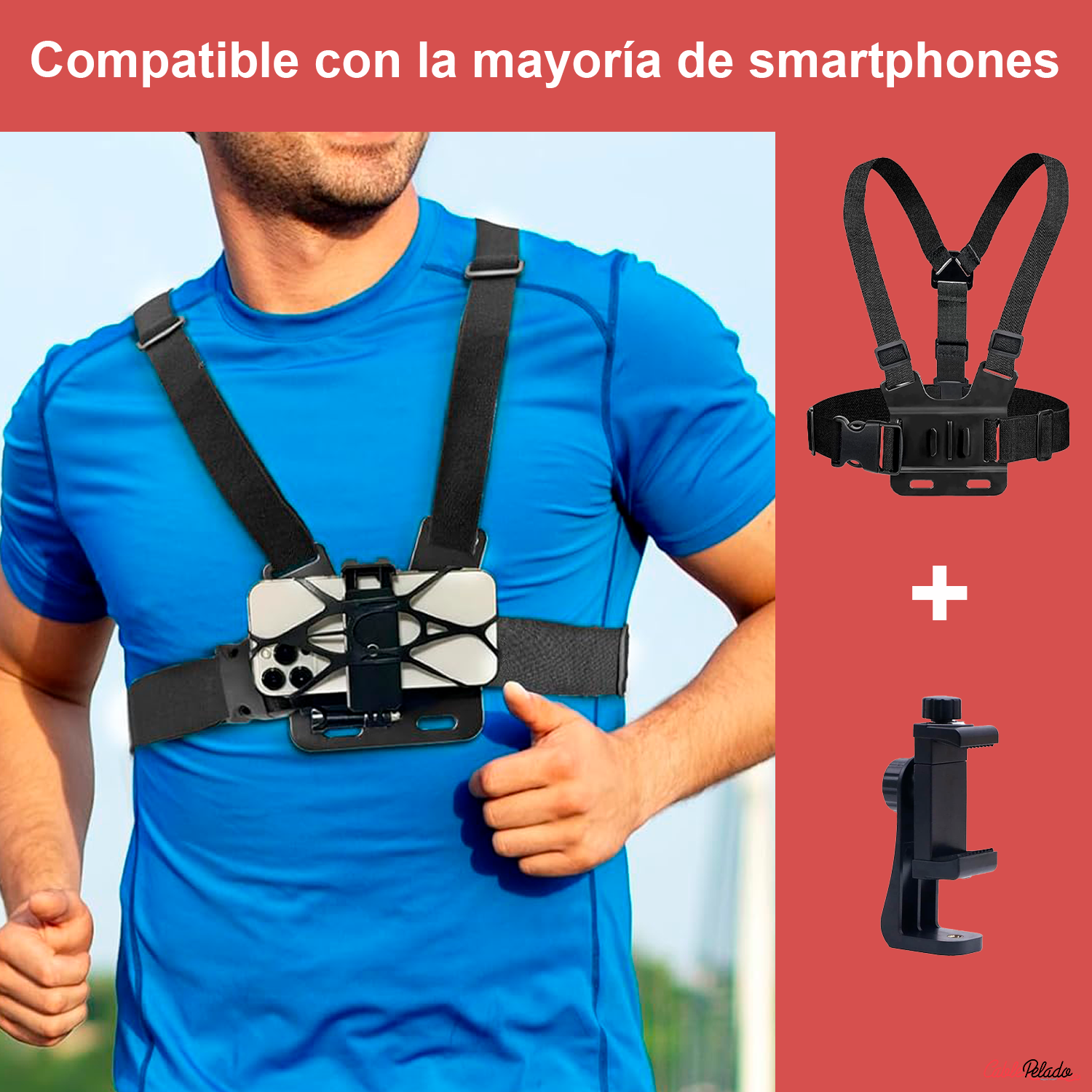 Soporte De Pecho Ajustable Para Smartphone  Negro