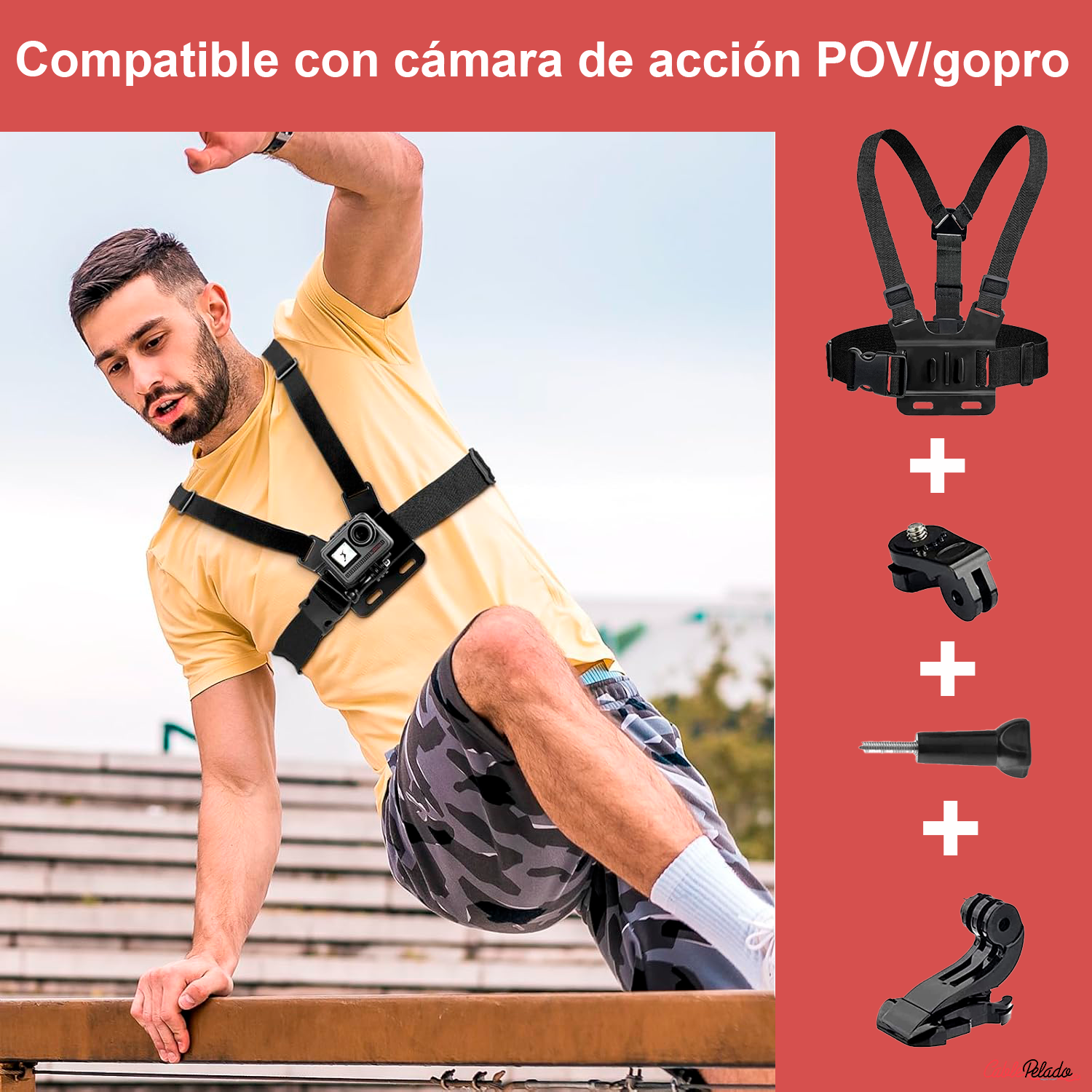 Soporte De Pecho Ajustable Para Smartphone  Negro
