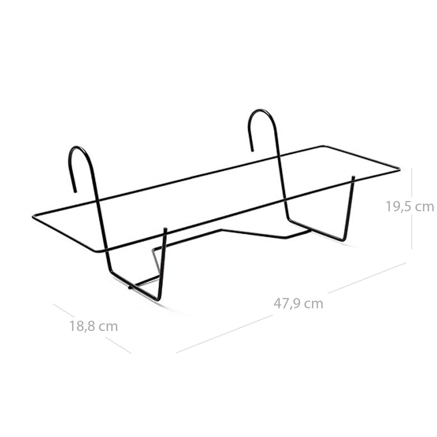 Soporte Metal para Jardinera de balcon 50 cm Negro