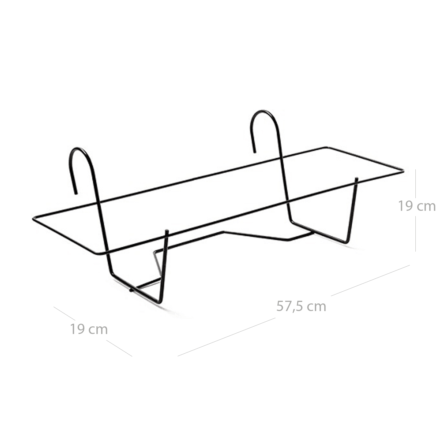 Soporte Metal para Jardinera de balcon 60 cm Negro