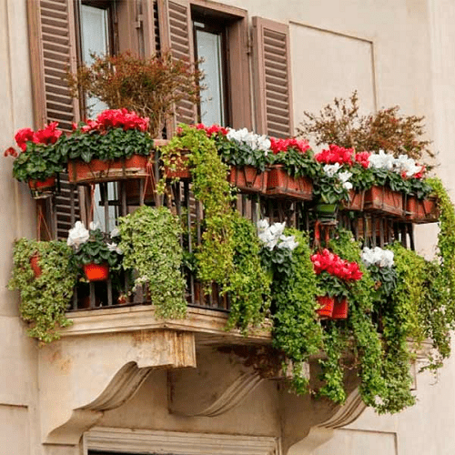 Soporte Metal para Jardinera de balcon 40 cm Negro