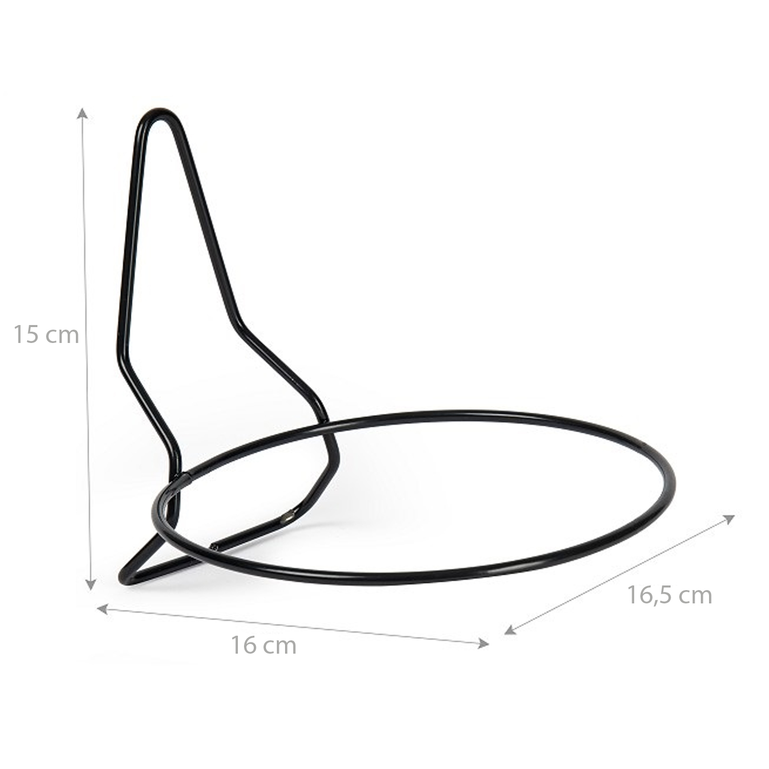 Soporte Metal para maceta de pared 16 cm Negro