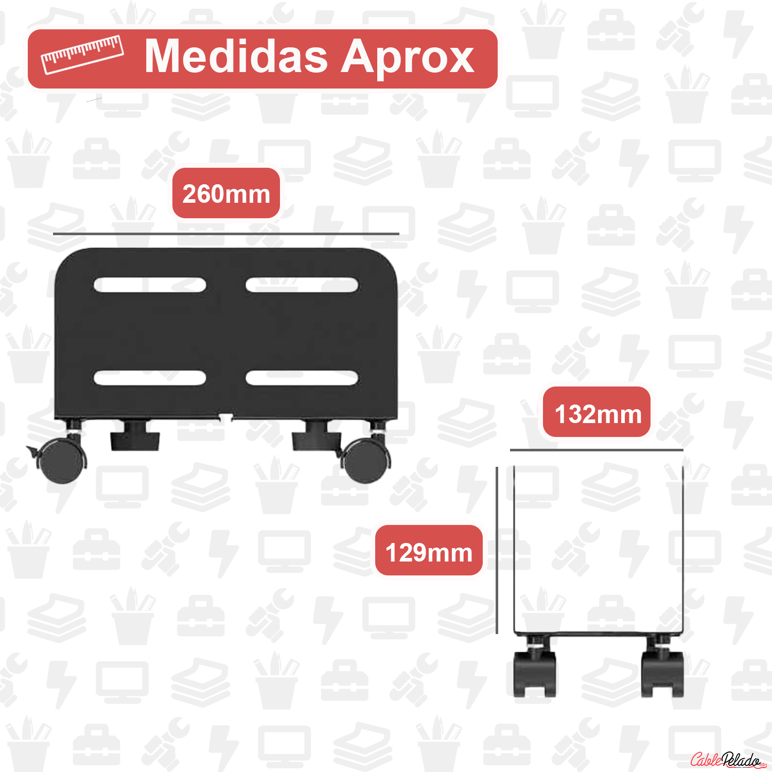 Soporte Para CPU De Suelo Con Ruedas  Negro
