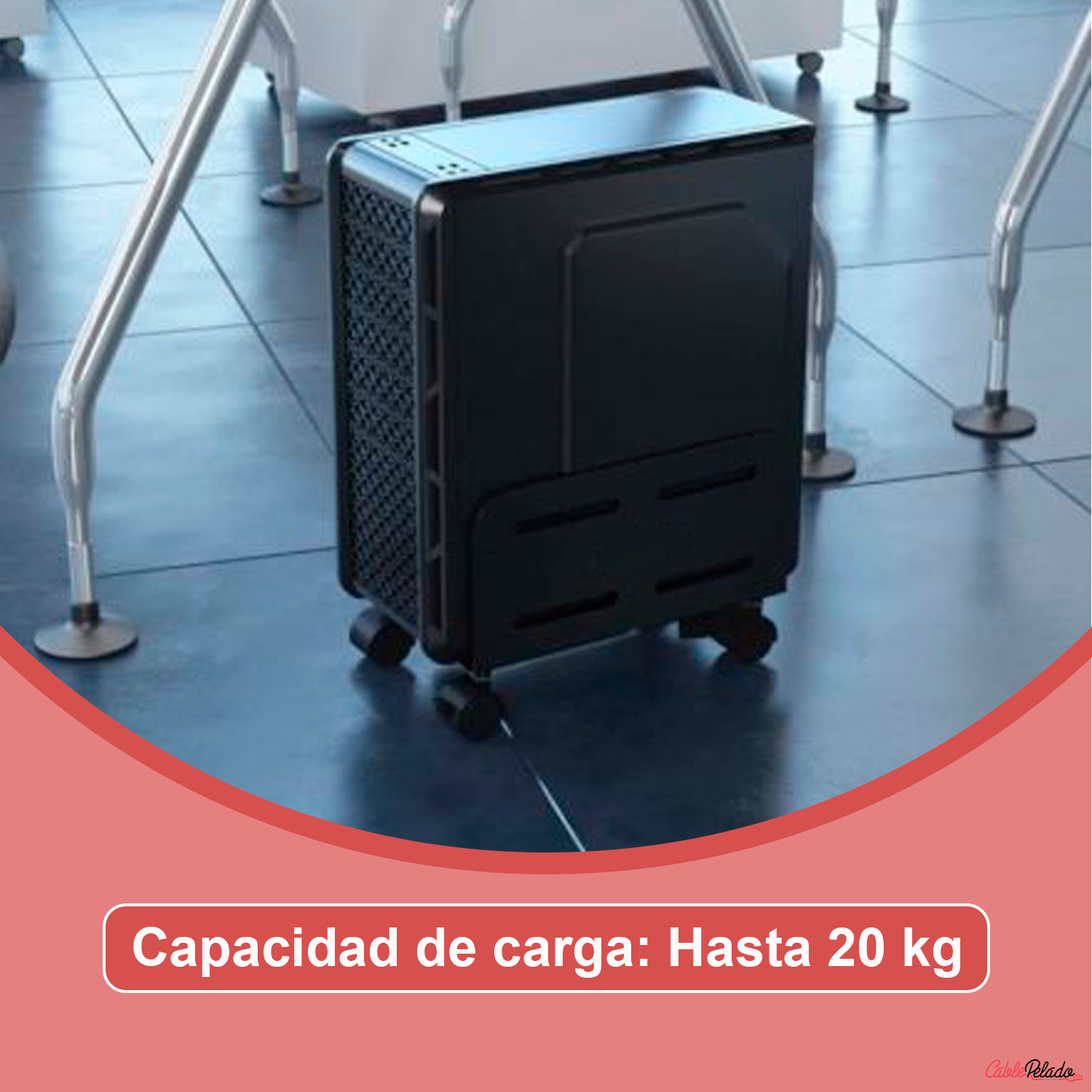 Soporte Para CPU De Suelo Con Ruedas  Negro
