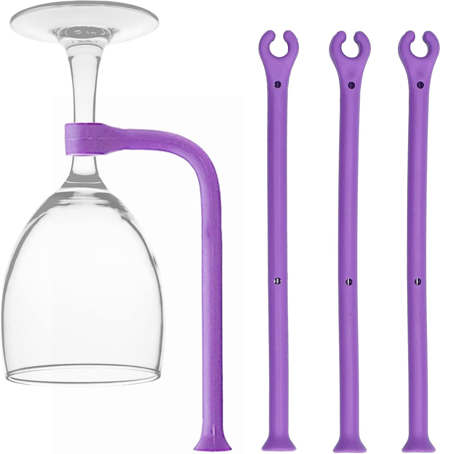 Soporte para lavavajilla copas de vino silicona 4 uds  Morado