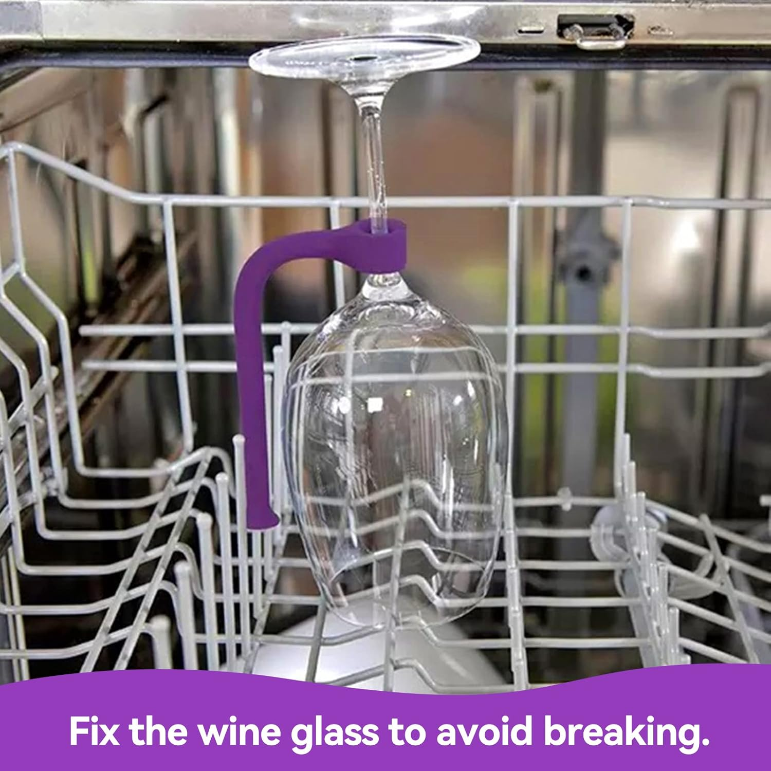 Soporte para lavavajilla copas de vino silicona 4 uds  Morado