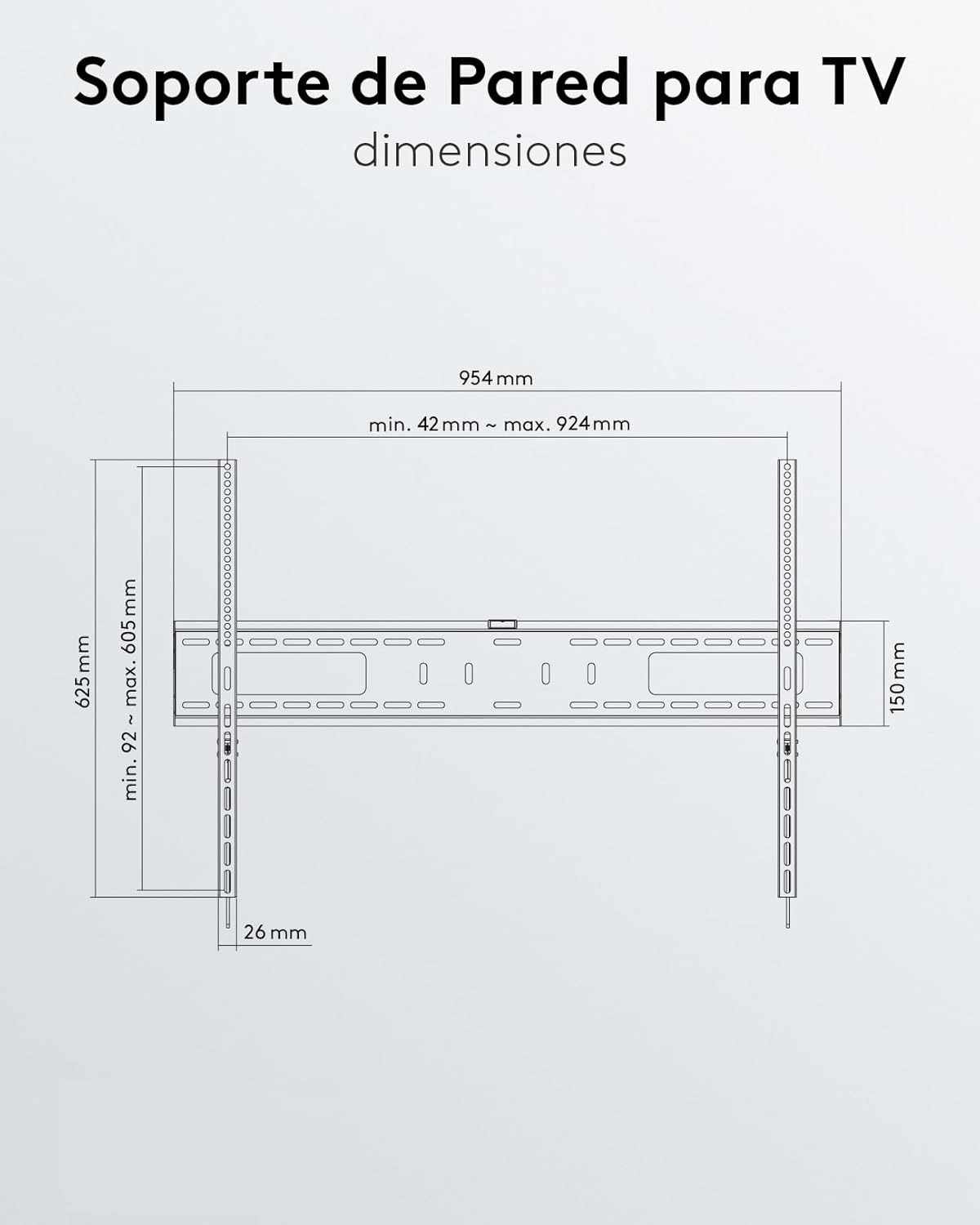 Soporte para televisores de 43 a 100 pulgadas (109-254 cm) hasta 75 kg  Negro