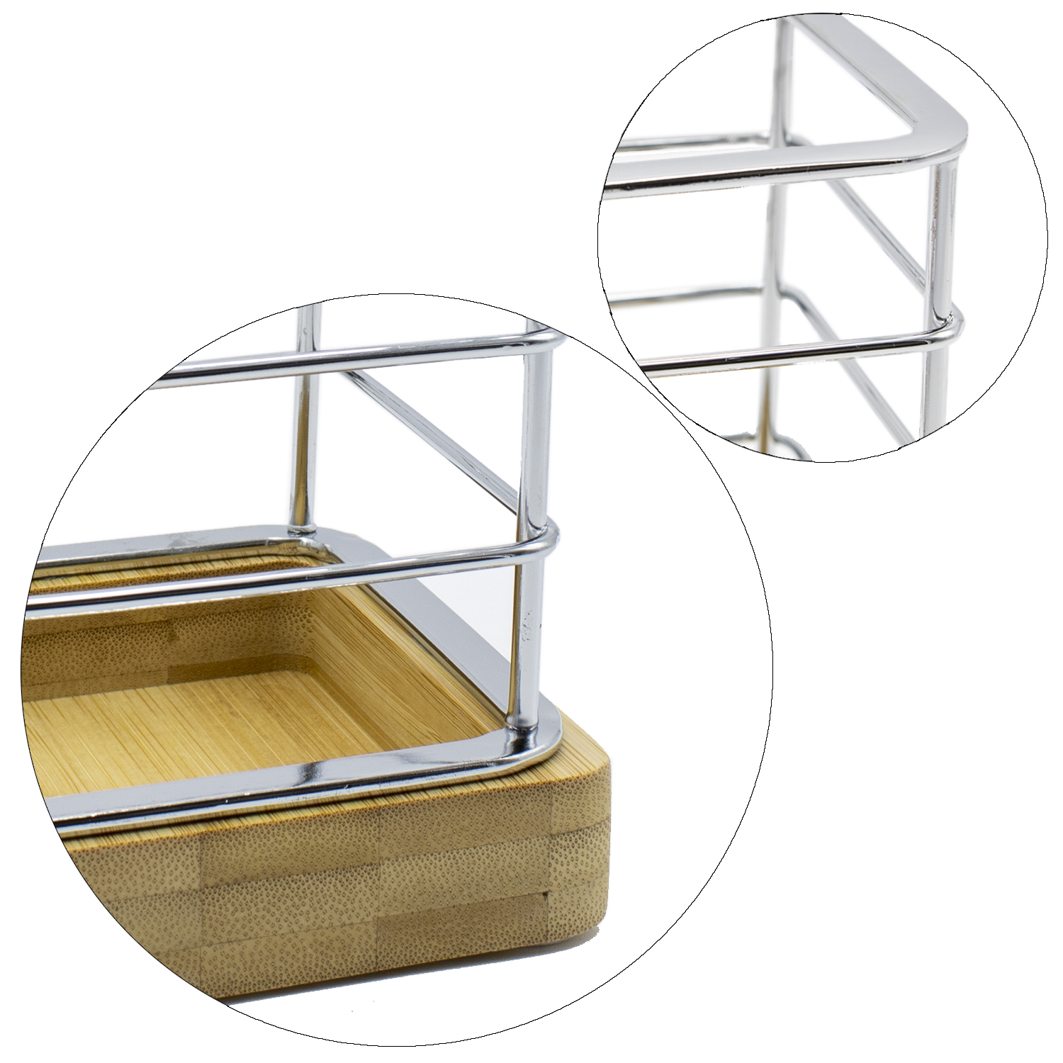 Soporte para utensilios de cocina de metal y madera