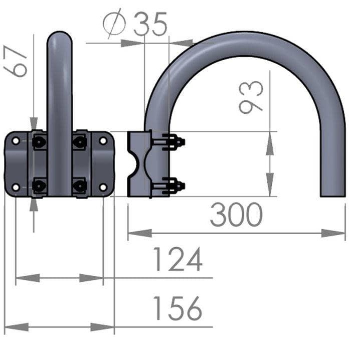 Soporte pared en U para antena de 60  Gris