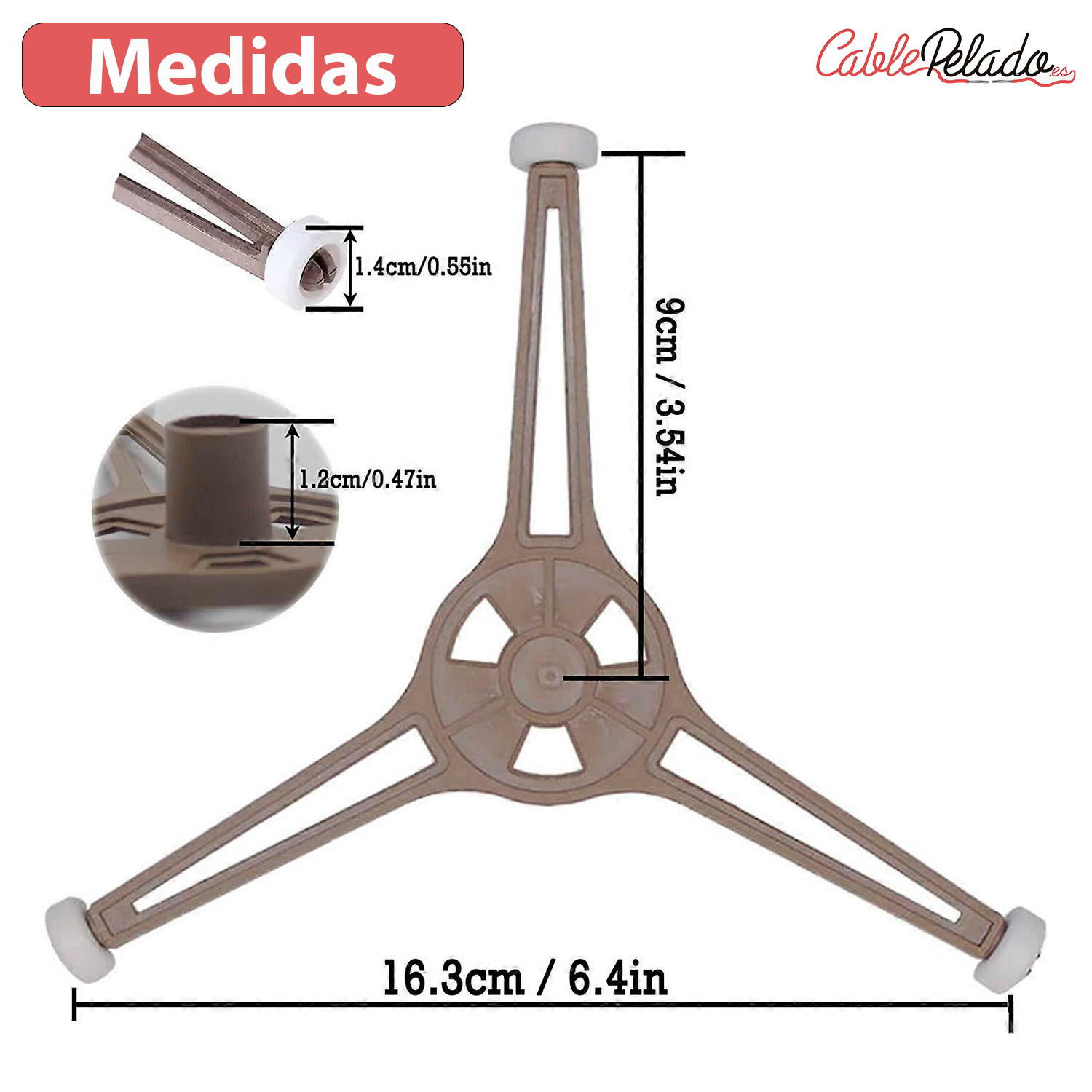 Soporte Plato Microondas 3 Ruedas