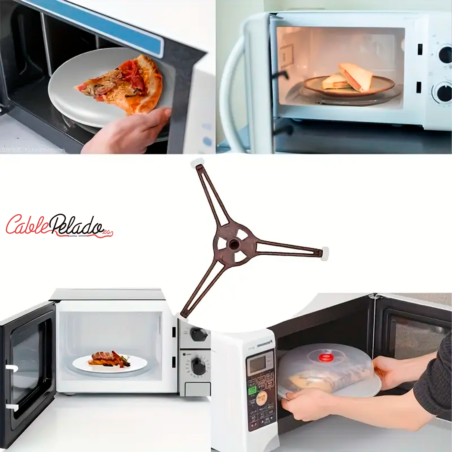 Soporte Plato Microondas 3 Ruedas