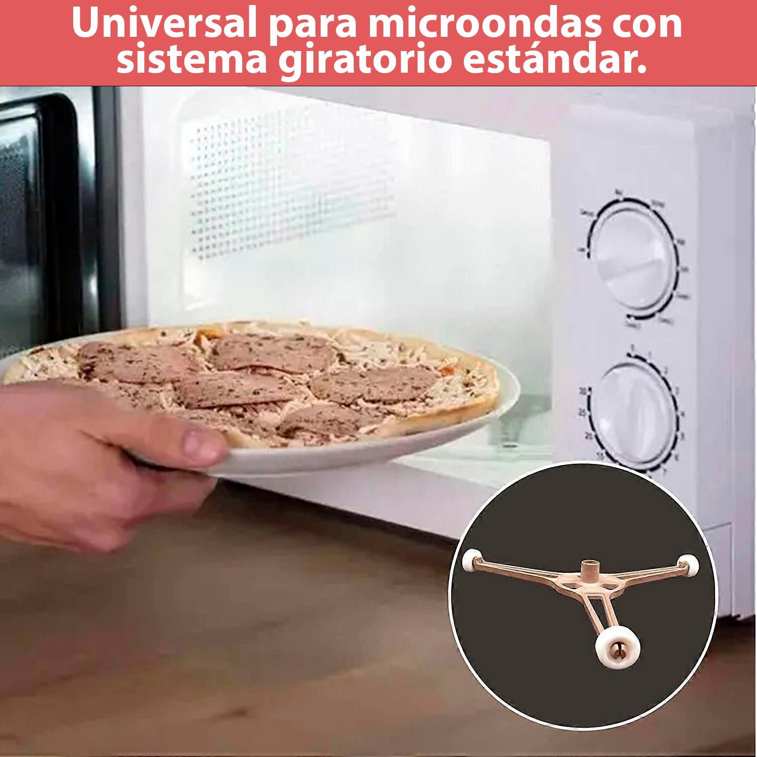 Soporte Plato Microondas 3 Ruedas