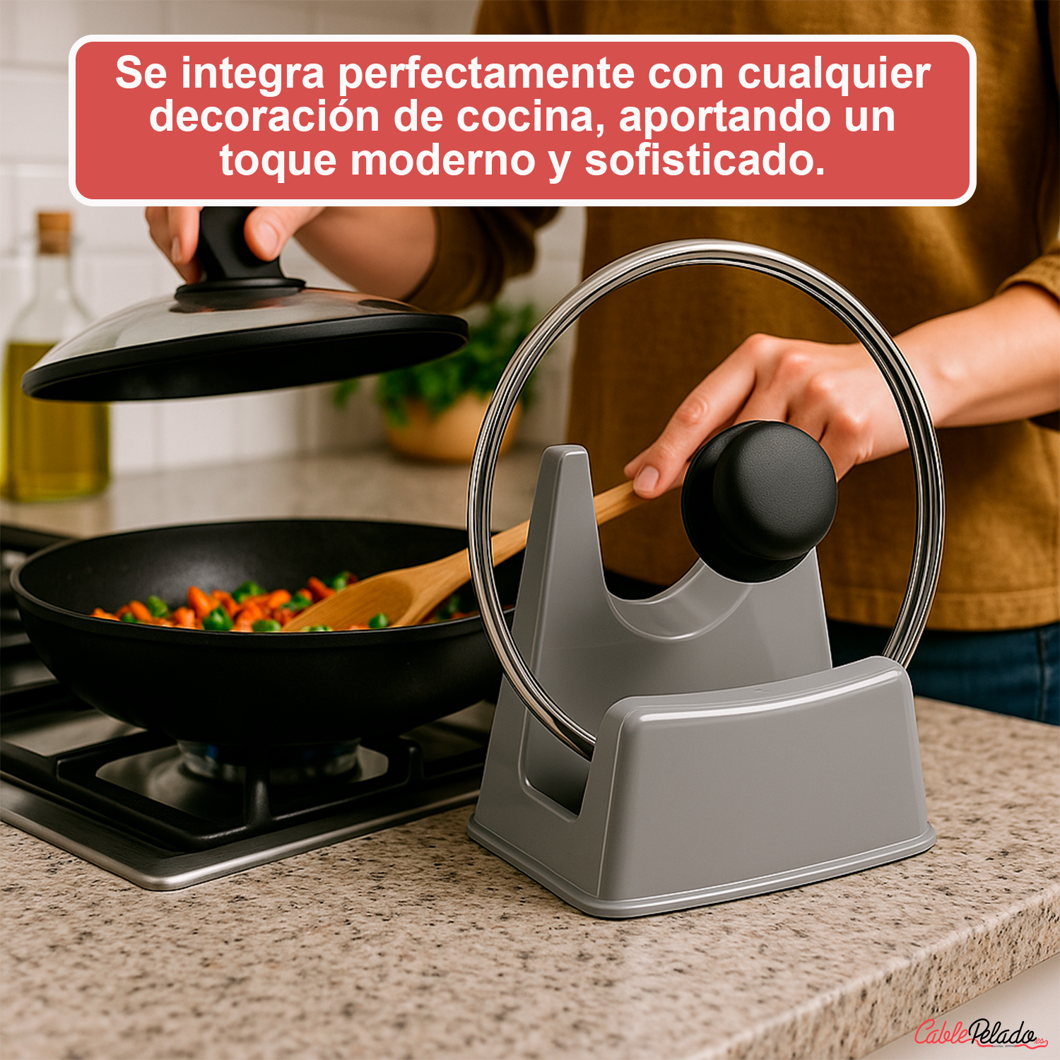 Soporte Tapas Ollas  Gris