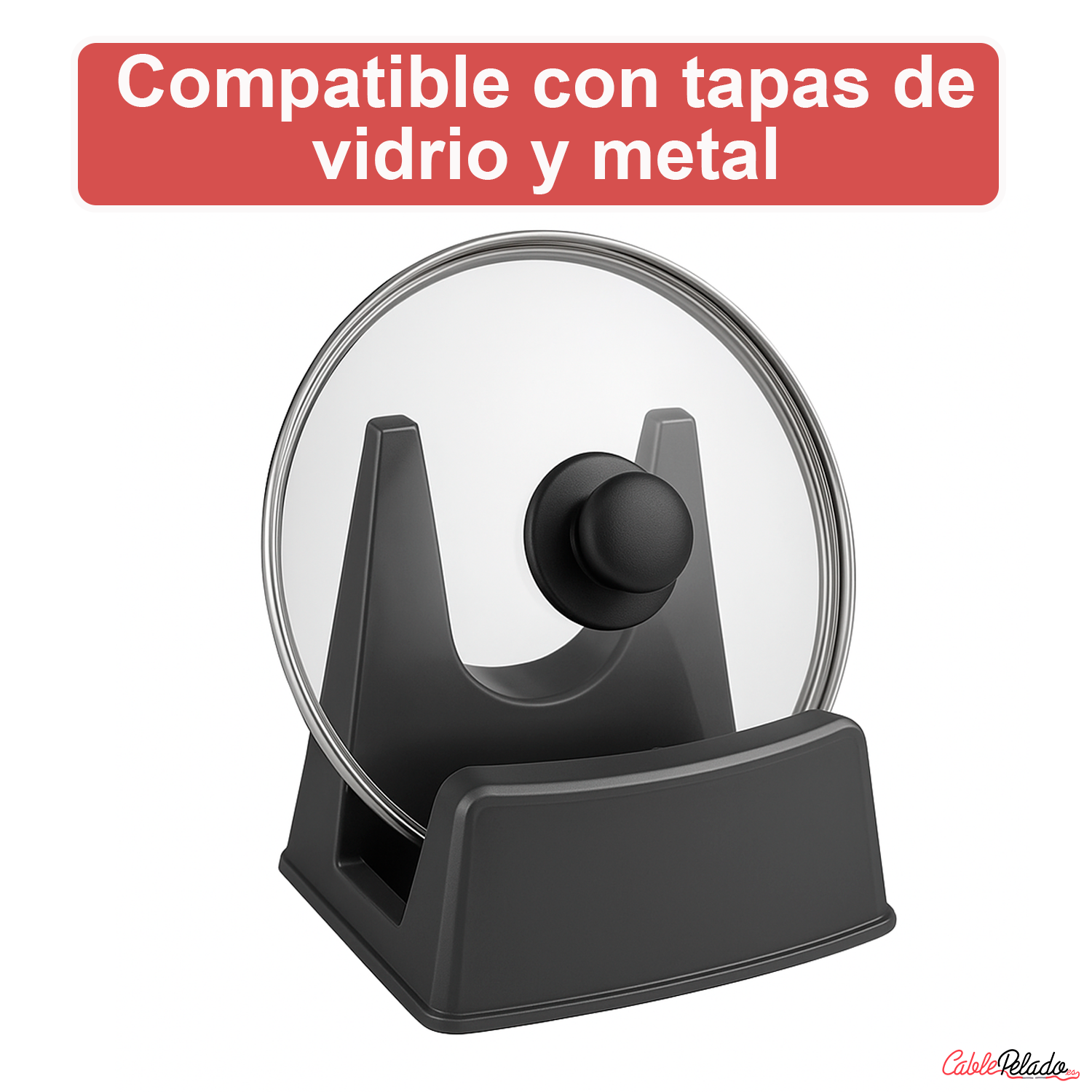 Soporte Tapas Ollas  Negro
