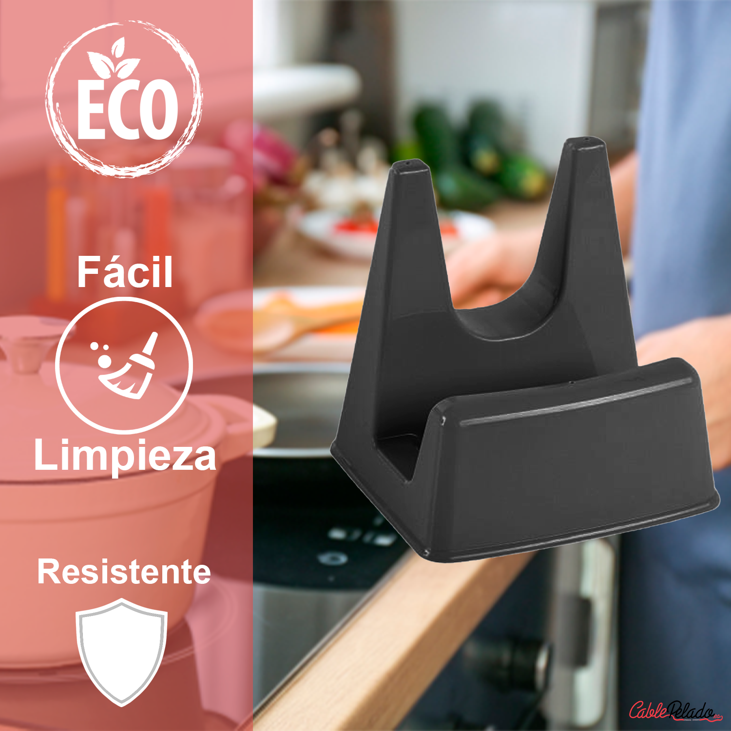 Soporte Tapas Ollas  Negro