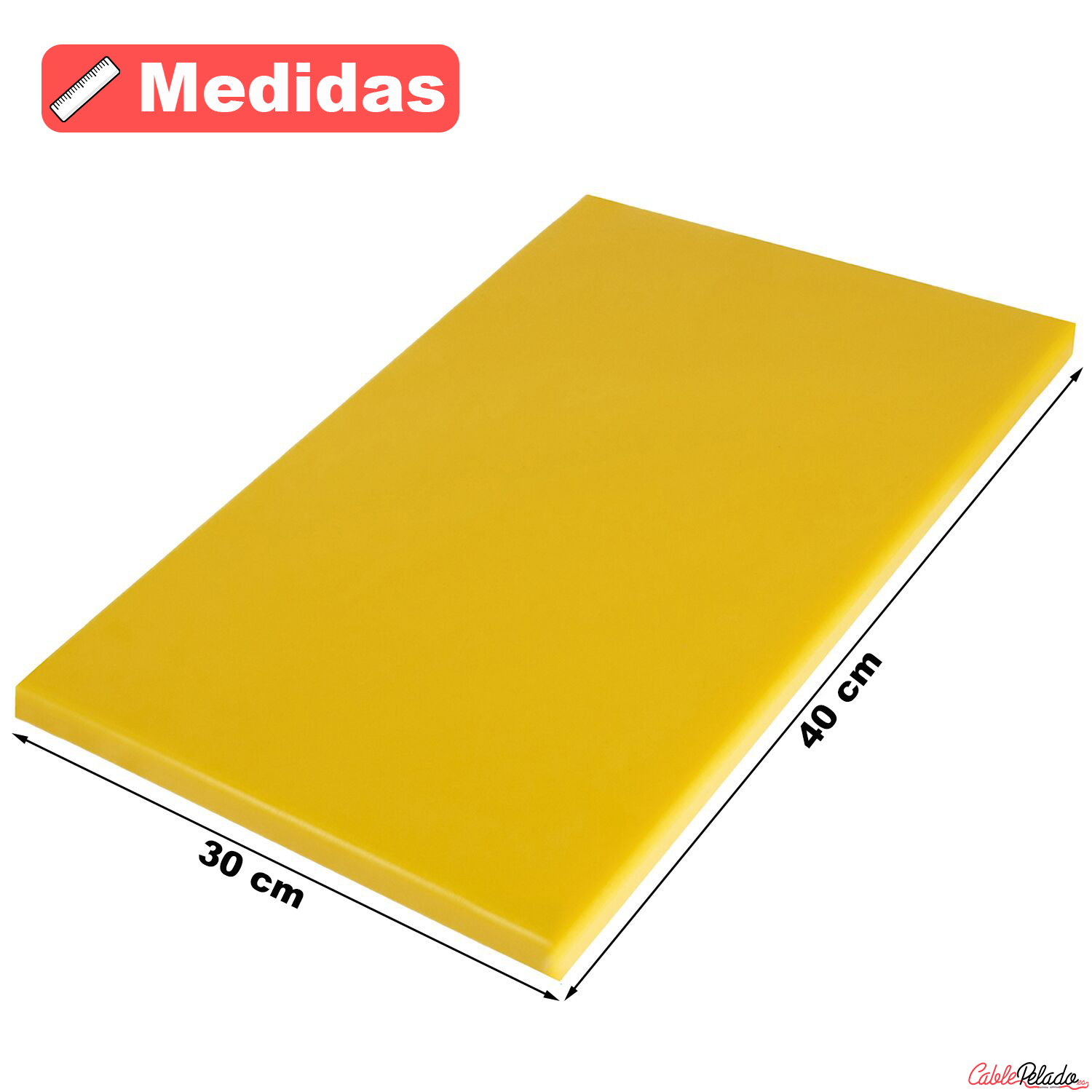 Tabla De Corte Para Cocina Profesional 40 X 30 Cm  Amarillo