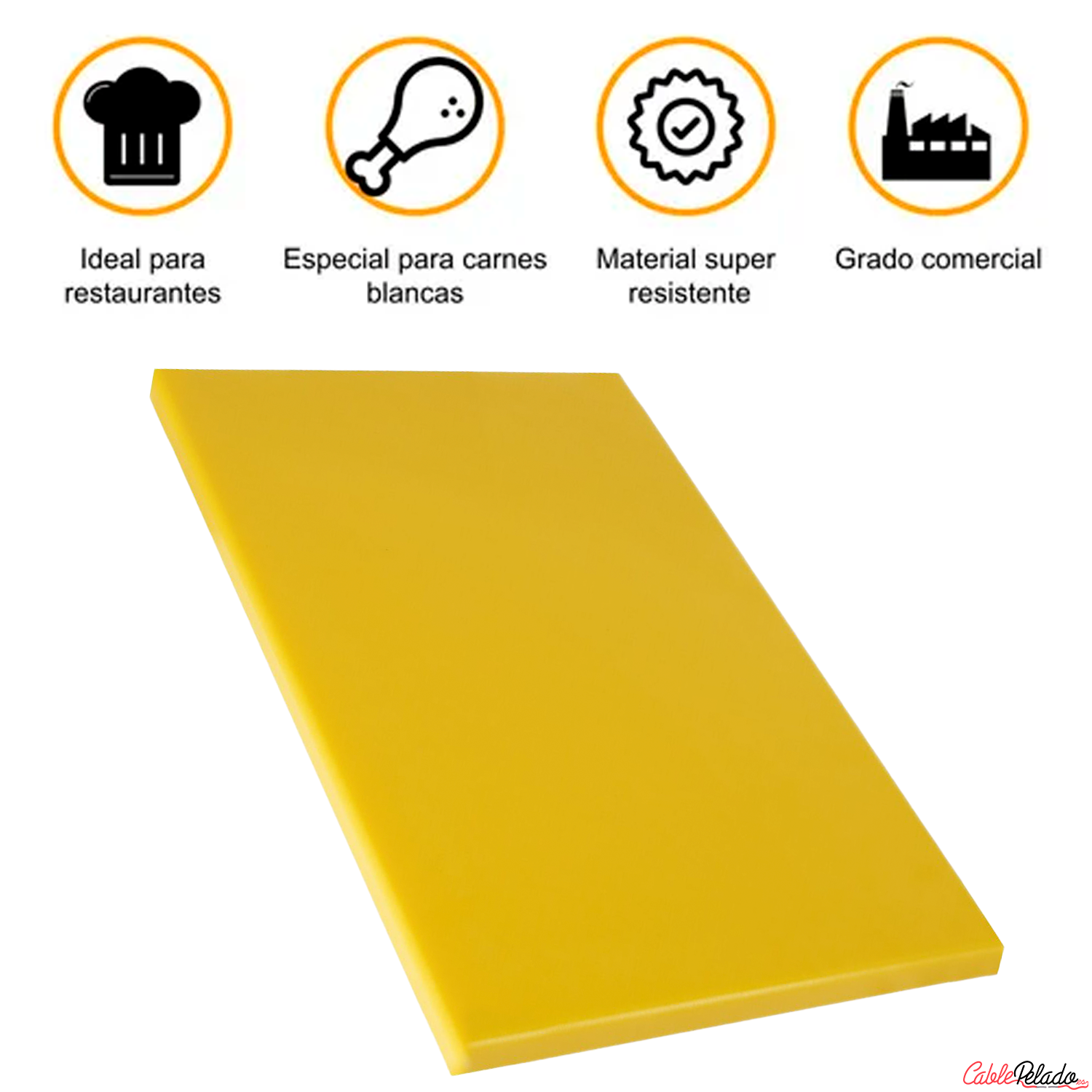 Tabla De Corte Para Cocina Profesional 40 X 30 Cm  Amarillo