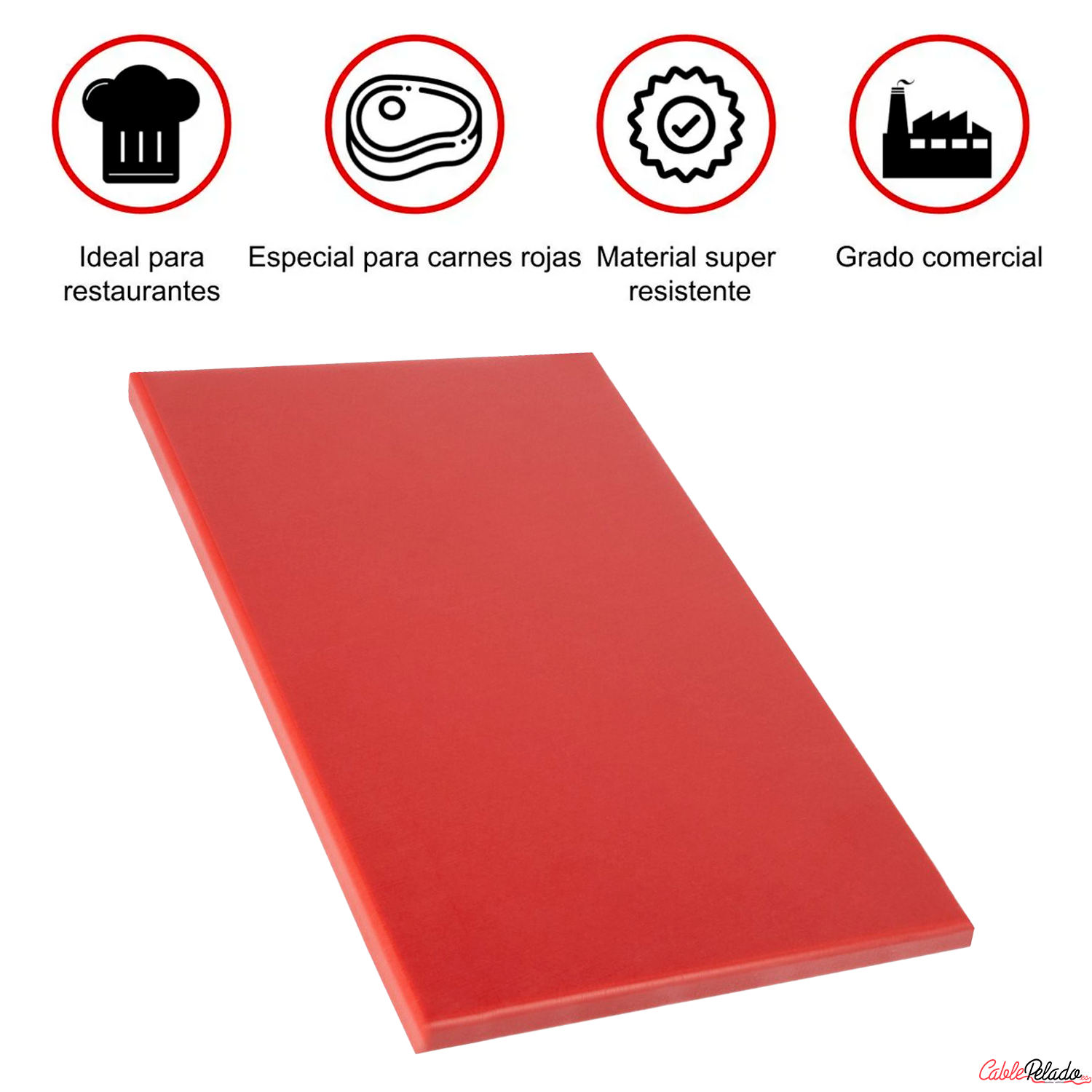 Tabla De Corte Para Cocina Profesional 40 X 30 Cm  Rojo