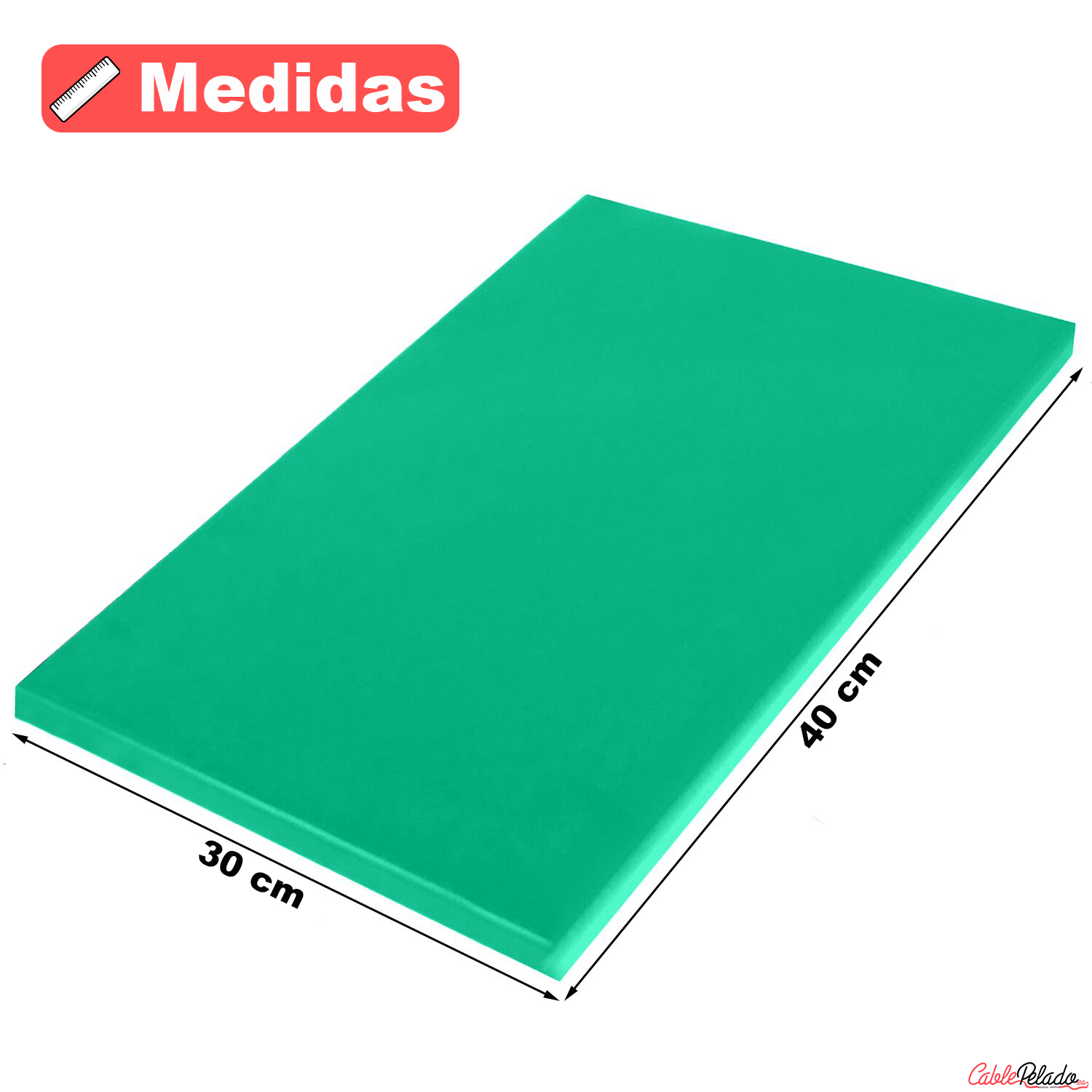 Tabla De Corte Para Cocina Profesional 40 X 30 Cm  Verde