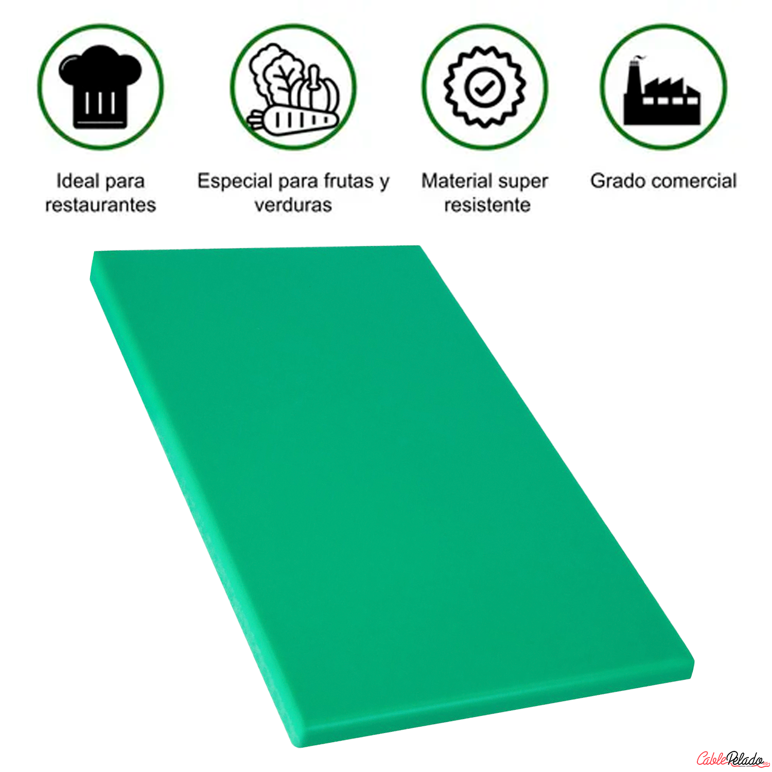 Tabla De Corte Para Cocina Profesional 40 X 30 Cm  Verde