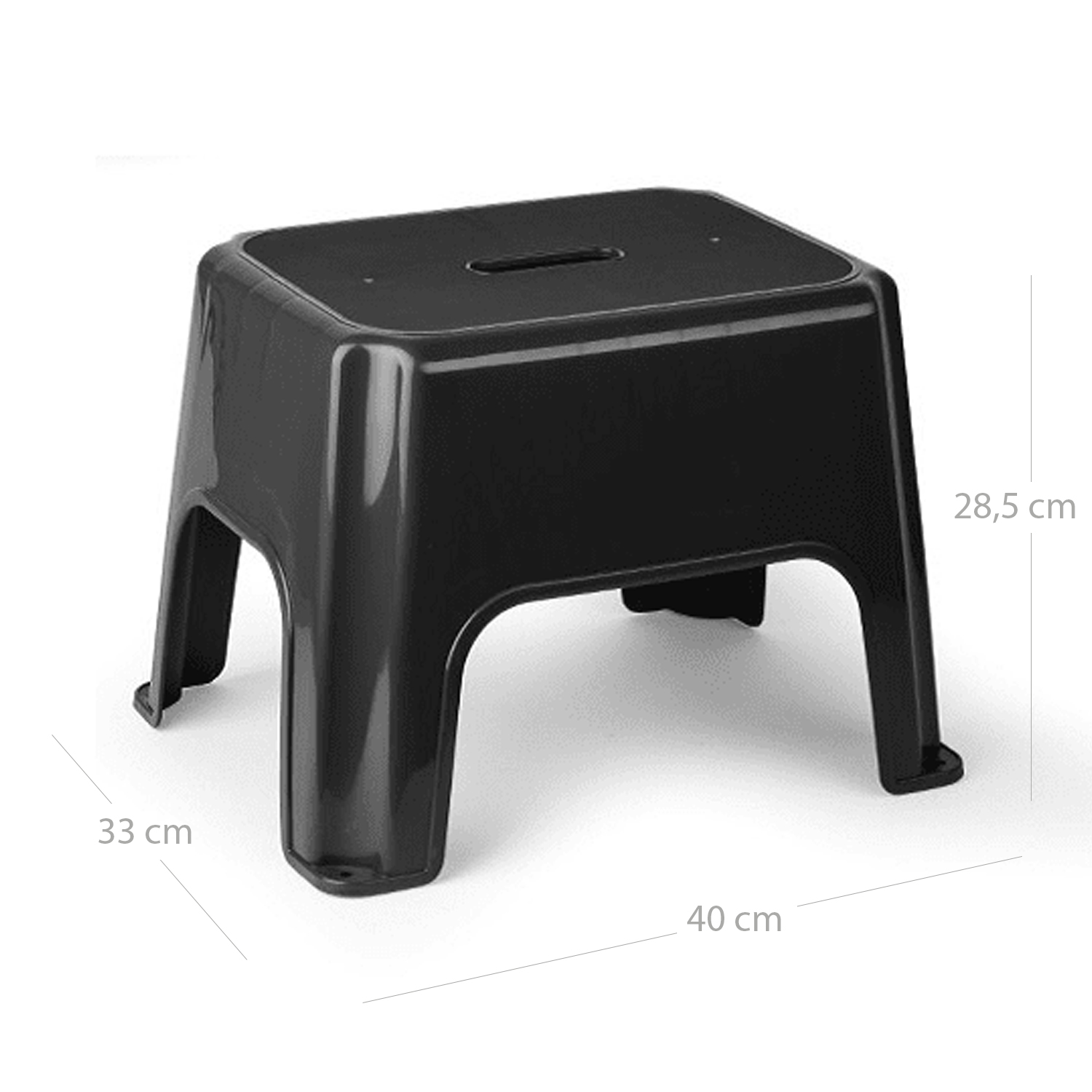 Taburete de plastico bajo  Negro