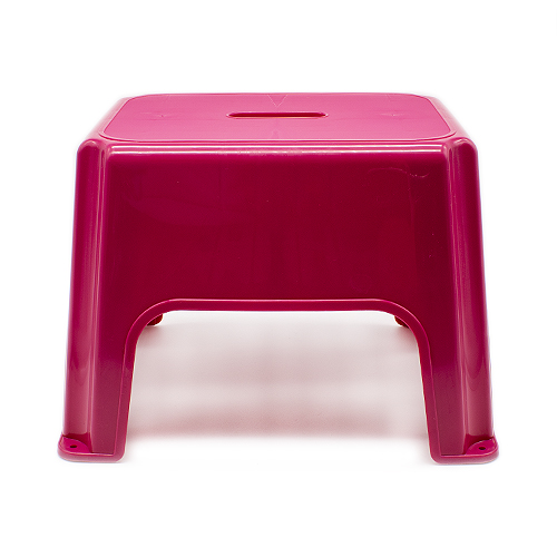 Taburete de plastico bajo  Rosa