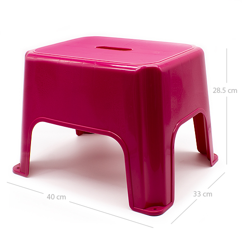 Taburete de plastico bajo  Rosa