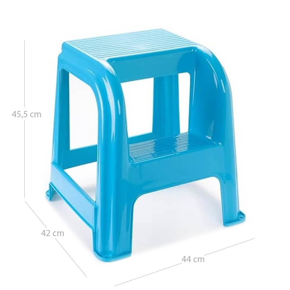 Taburete de plastico con escalon  Azul