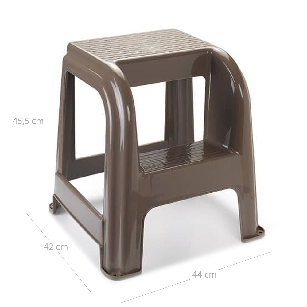 Taburete de plastico con escalon  Marron