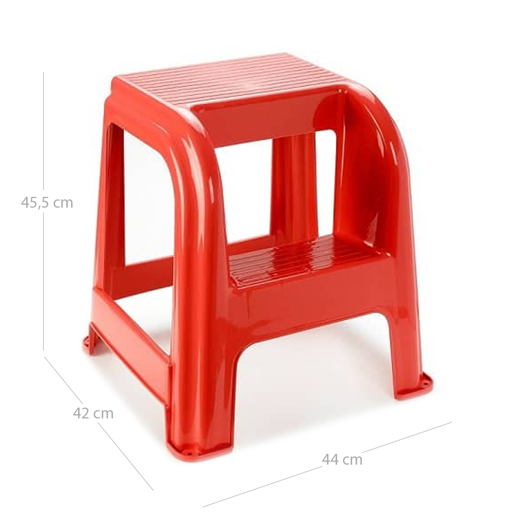 Taburete de plastico con escalon  Rojo