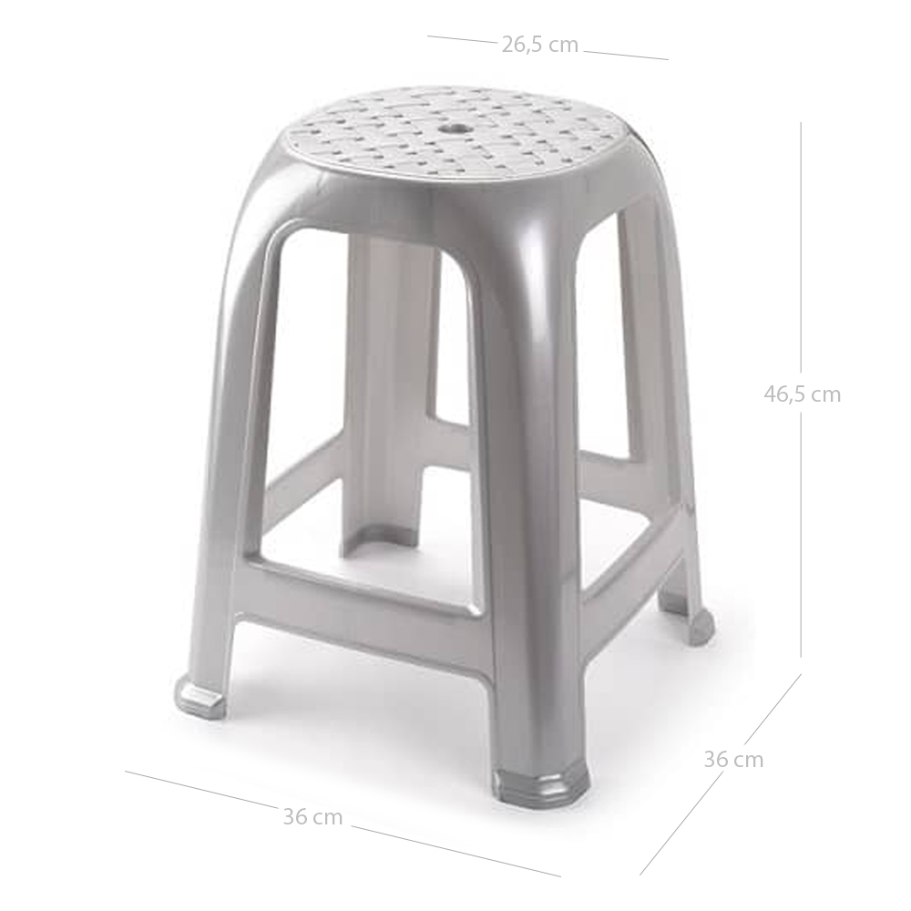 Taburete de plastico  Gris