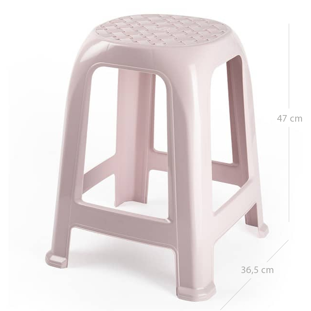 Taburete de plastico  Rosa claro