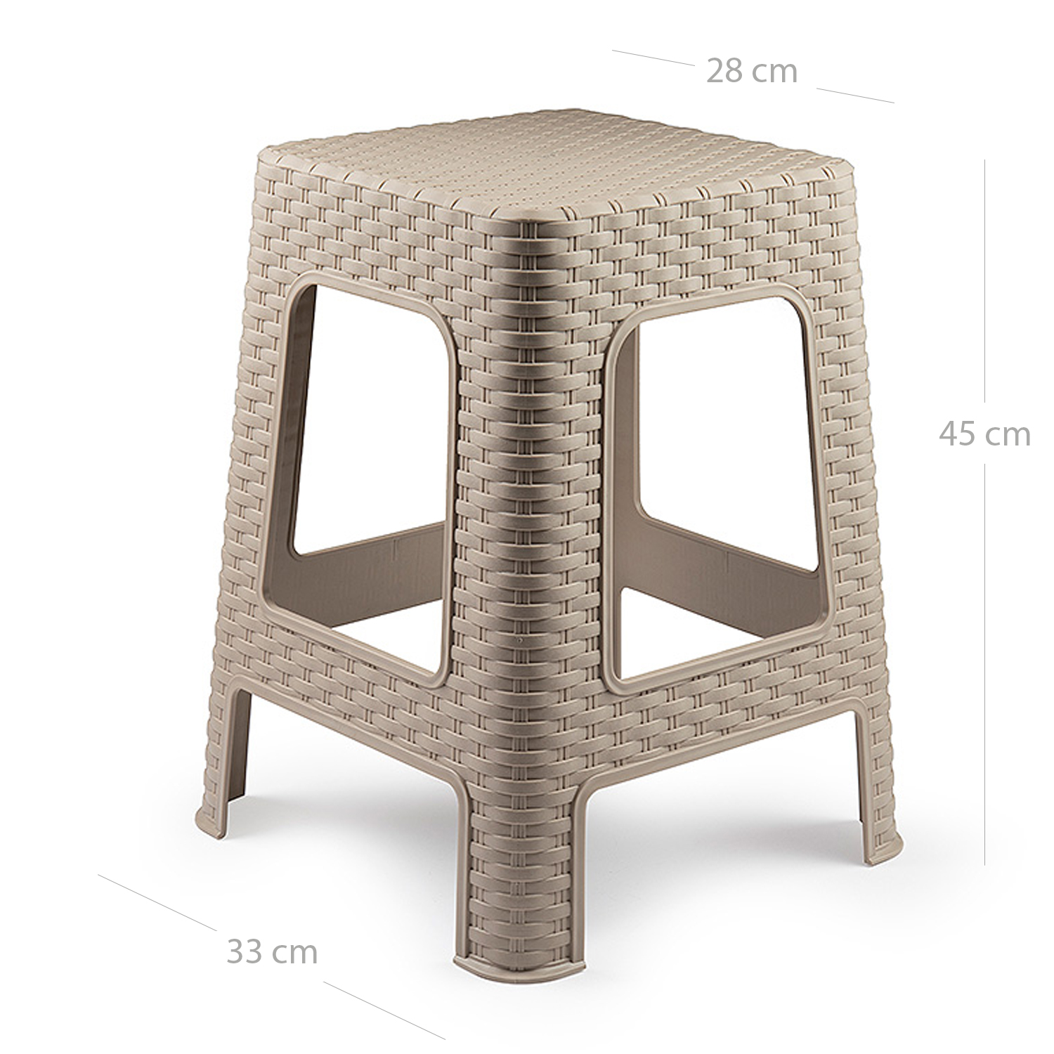 Taburete de Rattan Grande  Beige