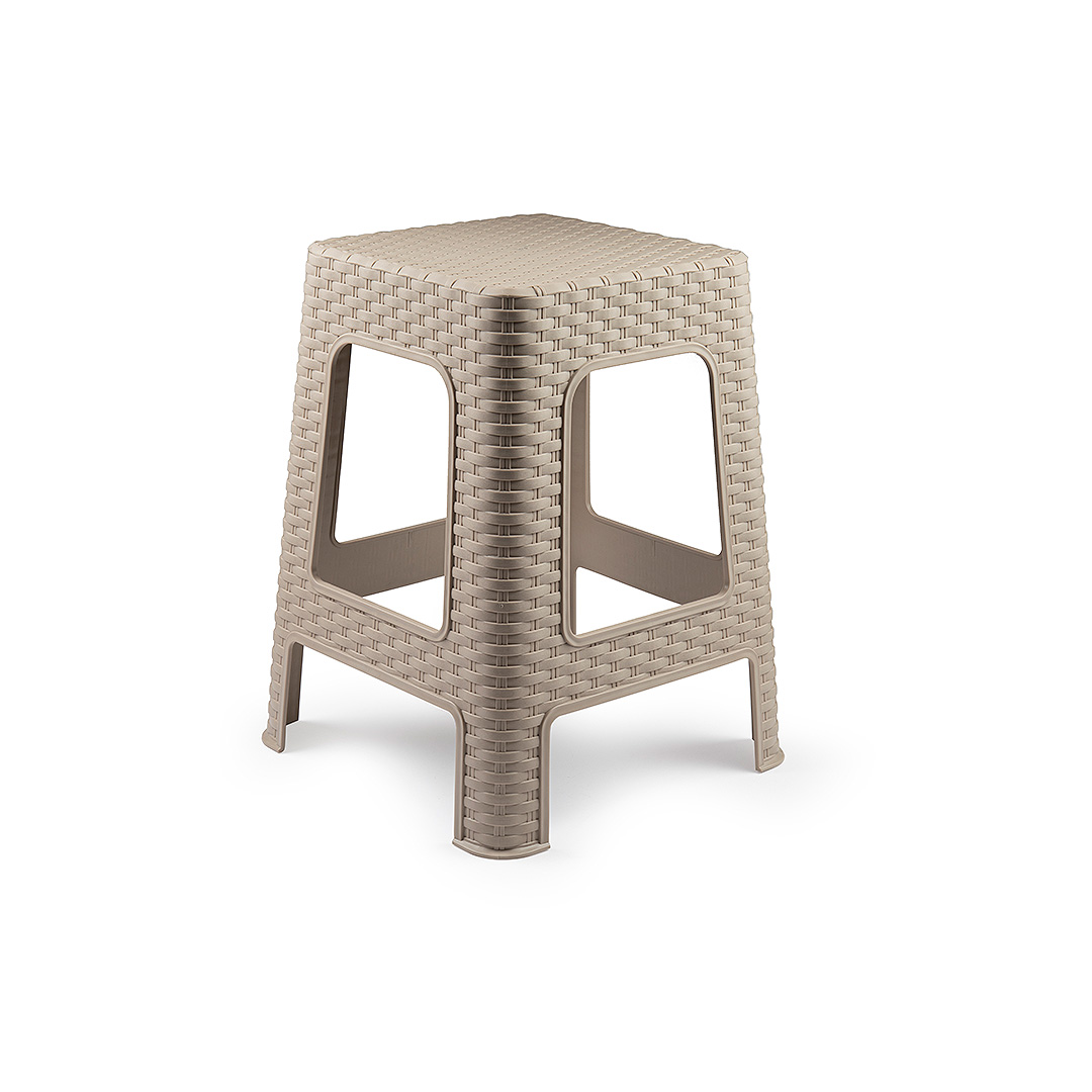 Taburete de Rattan Grande  Beige