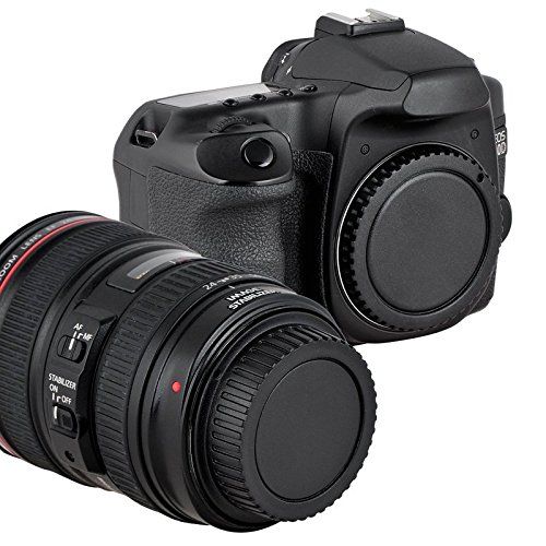 Tapa Cuerpo y Trasera de objetivo Para Canon EOS  Negro