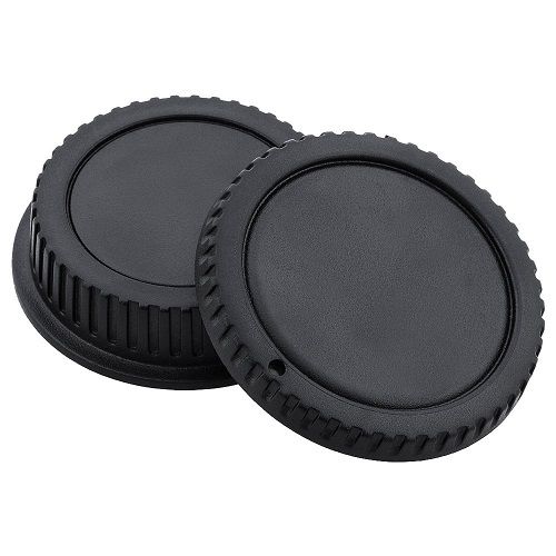 Tapa Cuerpo y Trasera de objetivo Para Canon EOS  Negro