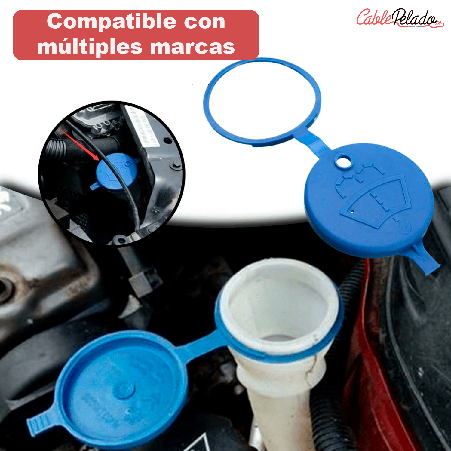 Tapa De Cierre Deposito De Agua Del Limpiaparabrisas  Azul