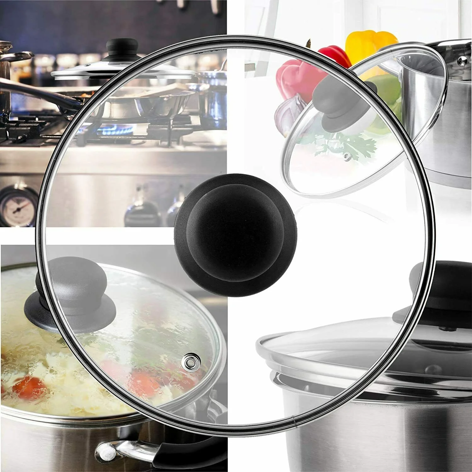 Tapa de cristal para sarten 24 cm Transparente