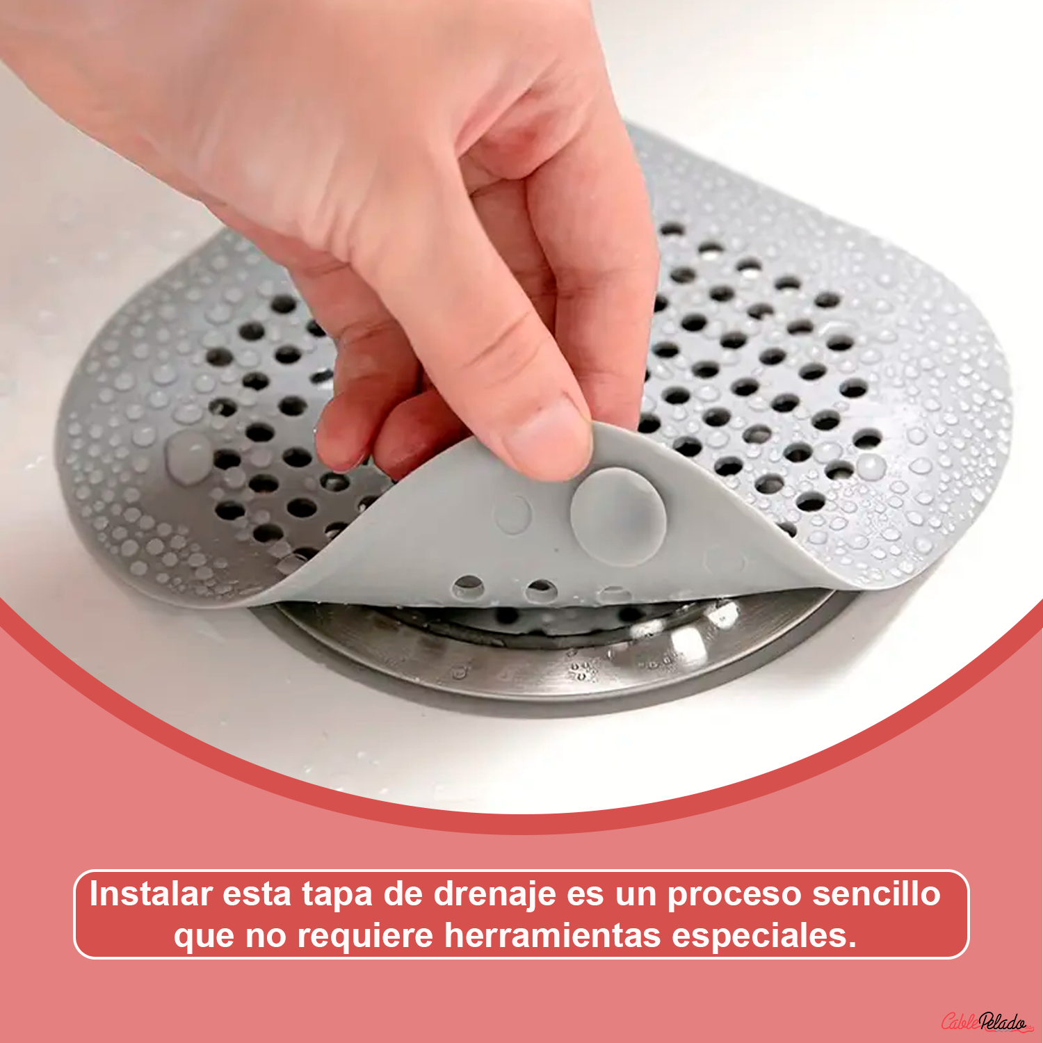 Tapa De Drenaje Para Baño o Fregadero  Gris
