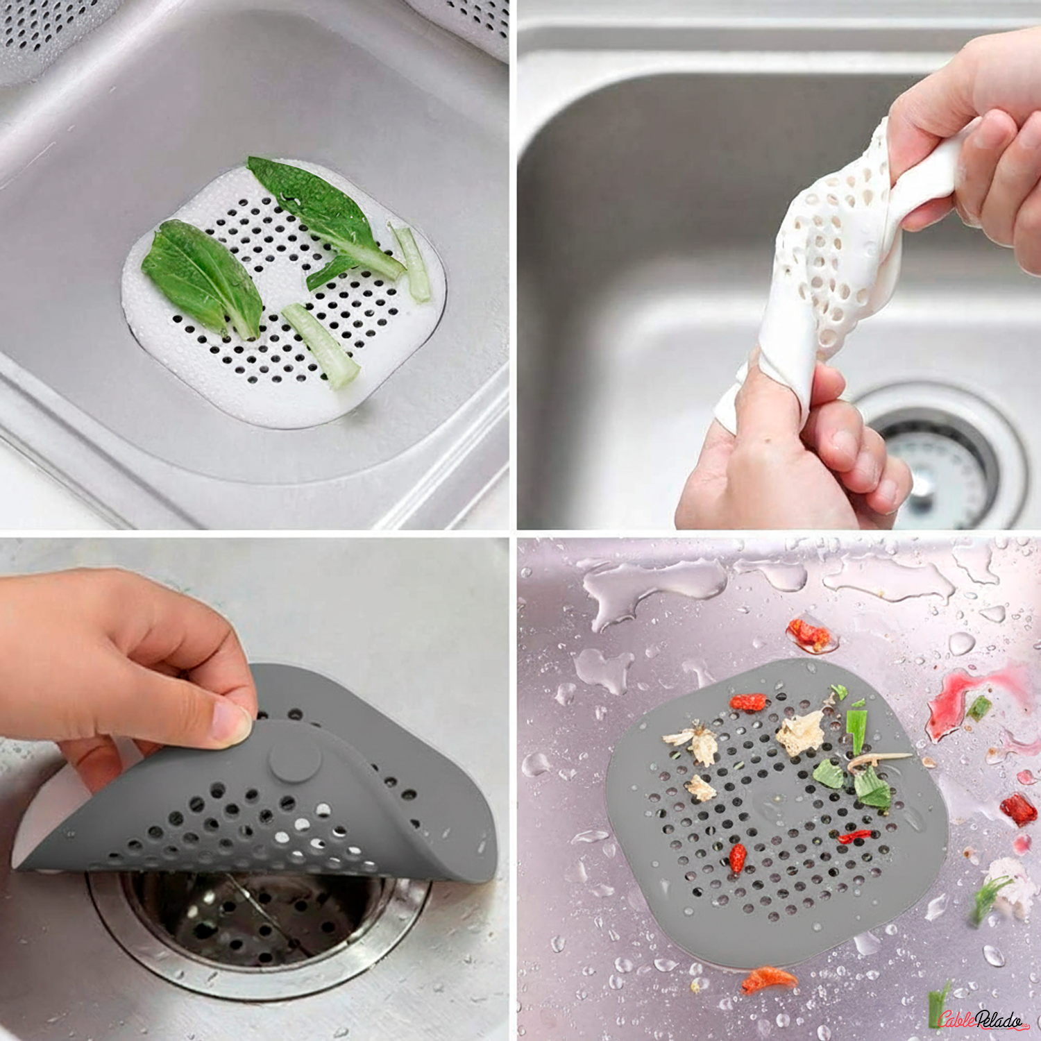 Tapa De Drenaje Para Baño o Fregadero  Gris