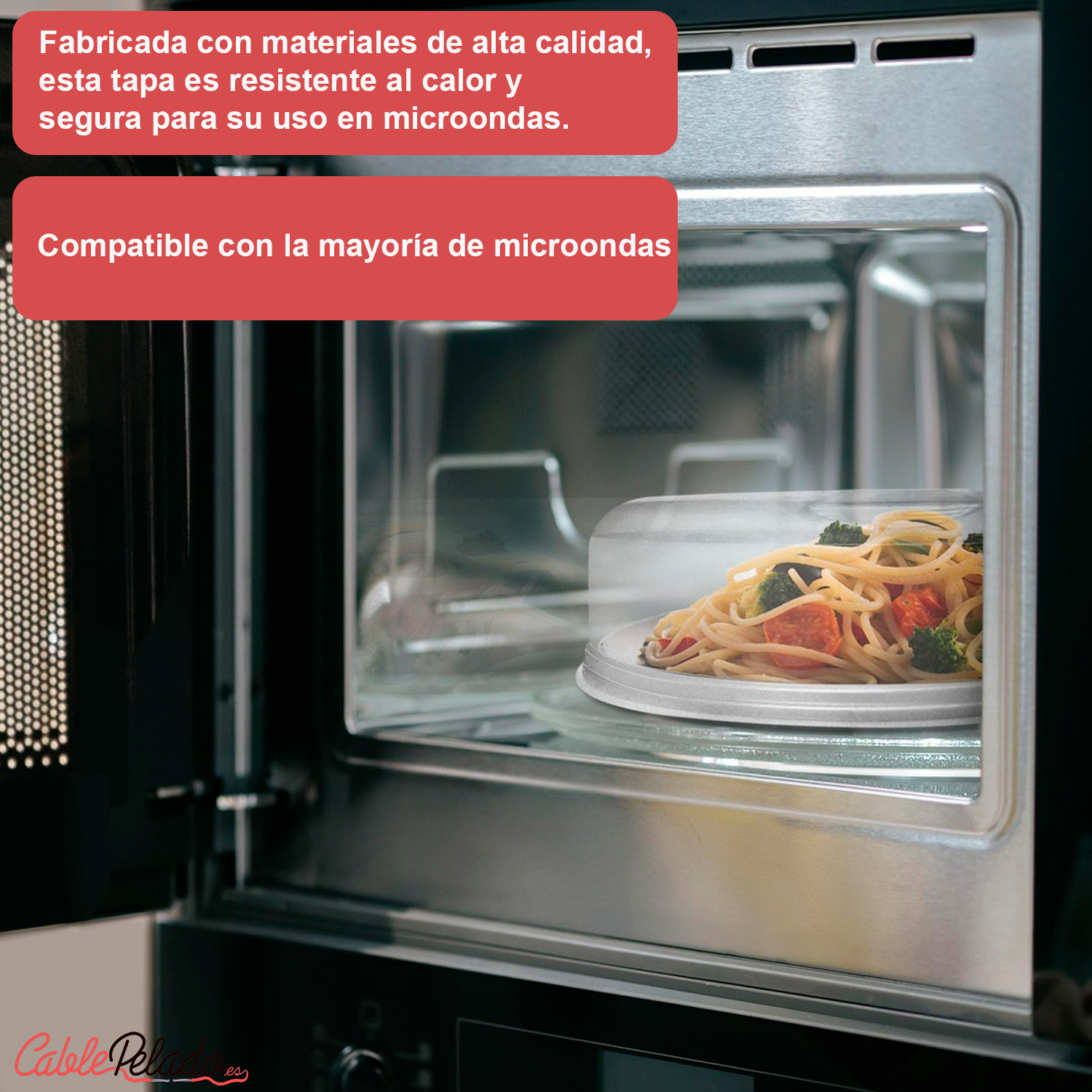 Tapa Microondas Grande con salida de vapor 28 cm Transparente