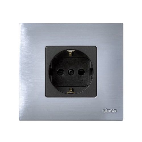 Tapa para base enchufe Schuko Simon 27 Play  Negro