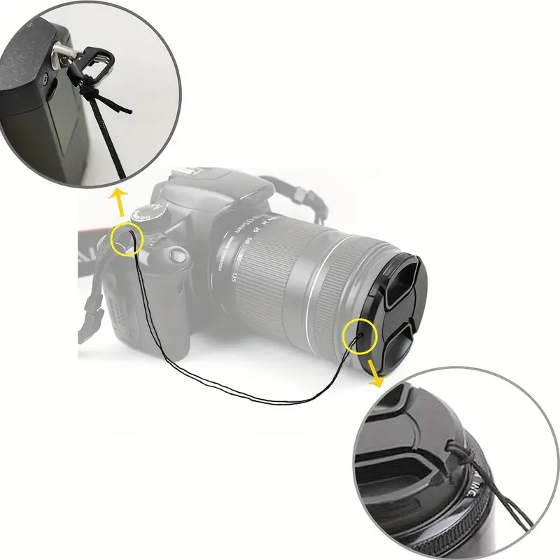 Tapa universal para lentes de camara 52 mm Negro