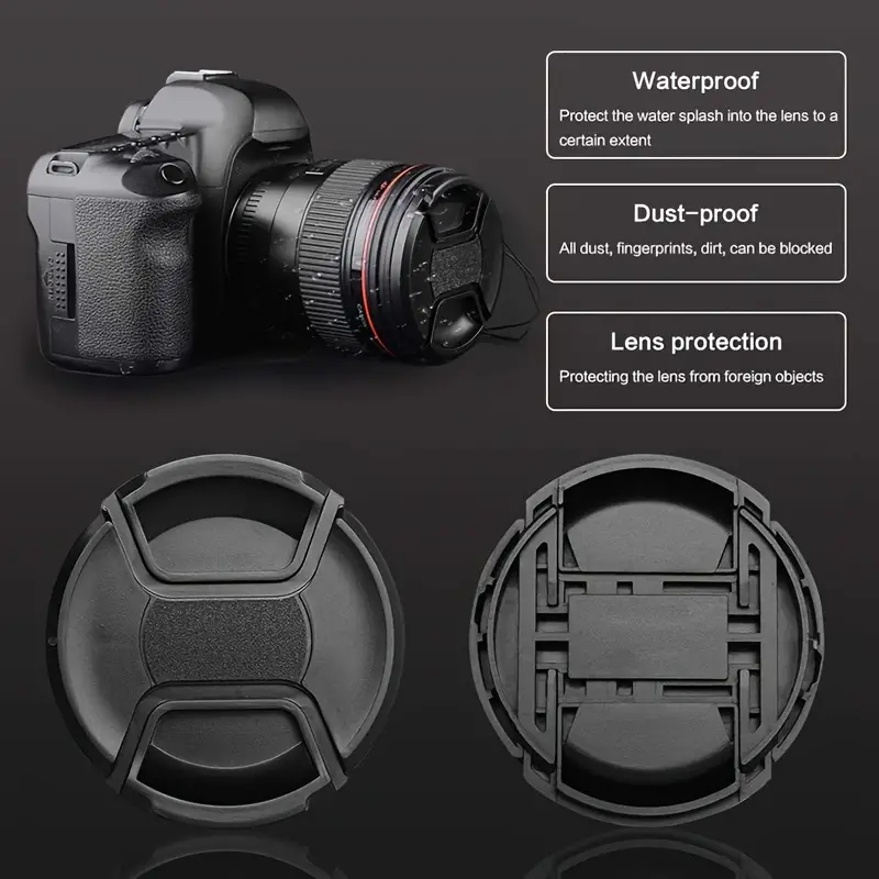 Tapa universal para lentes de camara 52 mm Negro
