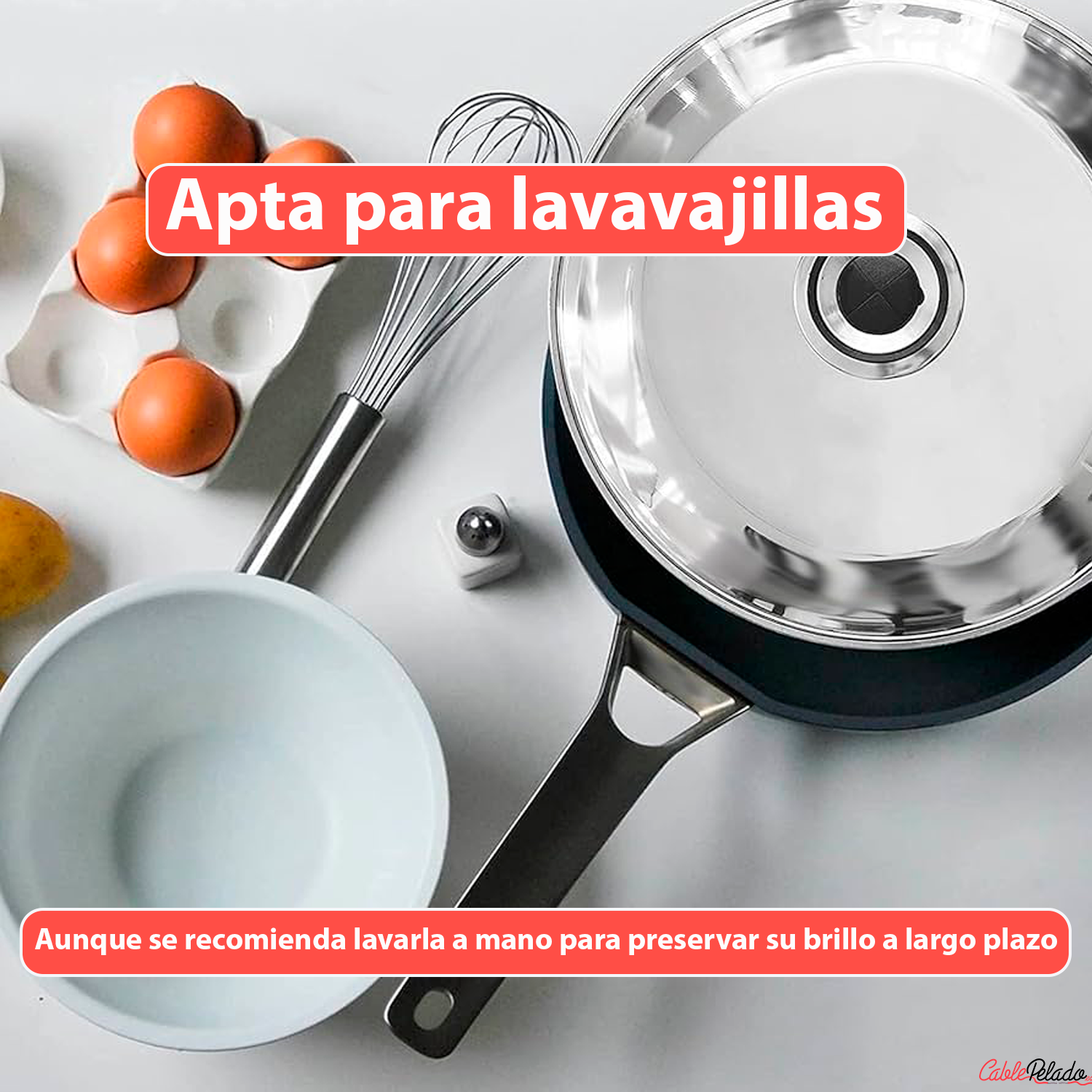Tapa Voltea Tortillas Acero Inoxidable 26 cm Plateado